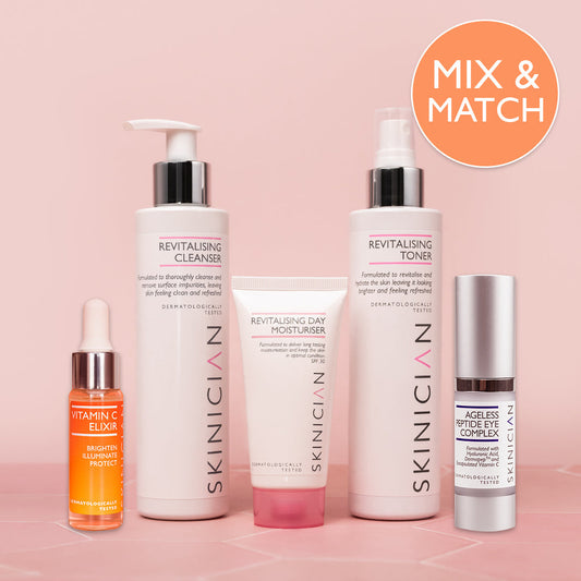 Image of skinician best sellers that are in the morning routine starter kit.  Mix and Match available.